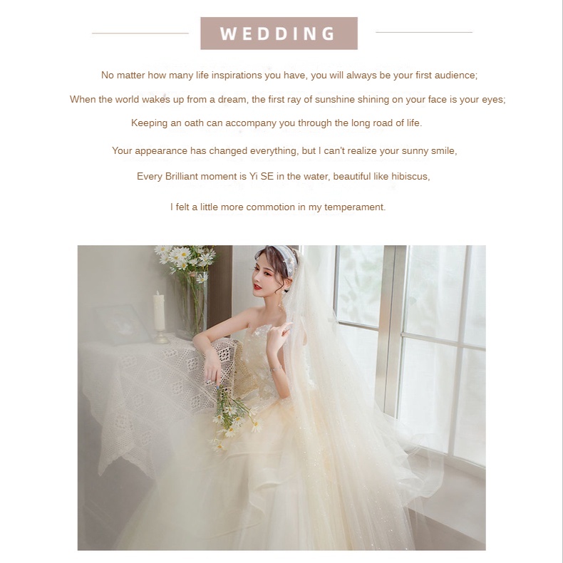 Đầm cưới không dây dáng dài mỏng nhẹ đơn giản thanh lịch cho cô dâu / phù dâu