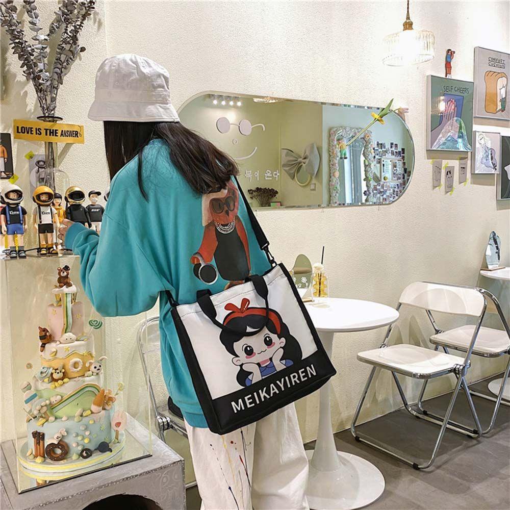 IVORY Túi vải Đa Năng Họa Tiết Hoạt Hình Dễ Thương Cho Nữ