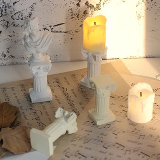 Đèn Cầy Nến Điện LED Decor Phòng Ngủ Phong Các Retro La Mã Cổ Đại Aesthetic