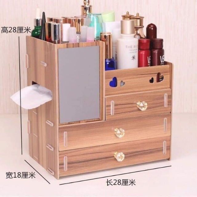 KỆ TRANG ĐIỂM GỖ 4 TẦNG