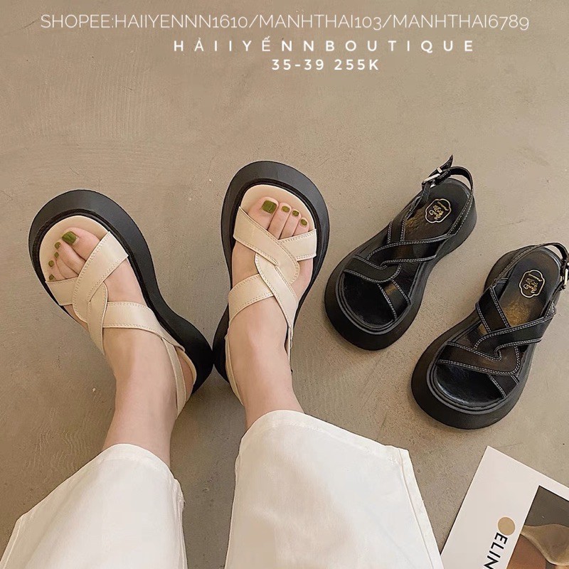 Sandal đế xuồng nhăn 5cm ORDER  ( kèm video + ảnh thật )