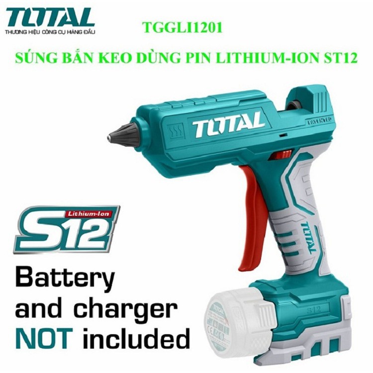 Súng bắn keo dùng pin Lithium-S12 TOTAL TGGLI1201 (KHÔNG KÈM PIN VÀ SẠC)