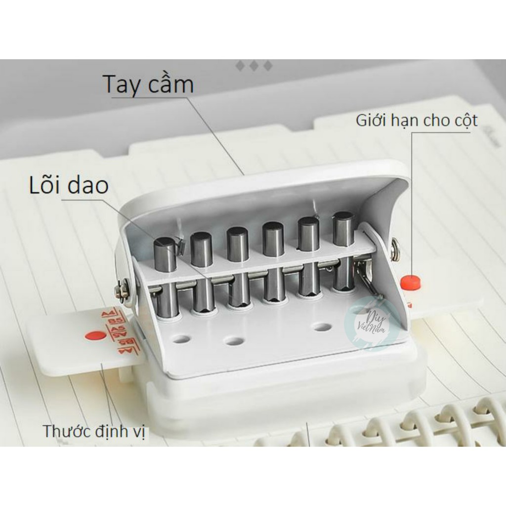 ĐỒ BẤM 6 LỖ CHO SỔ 20 VÀ 26 LỖ