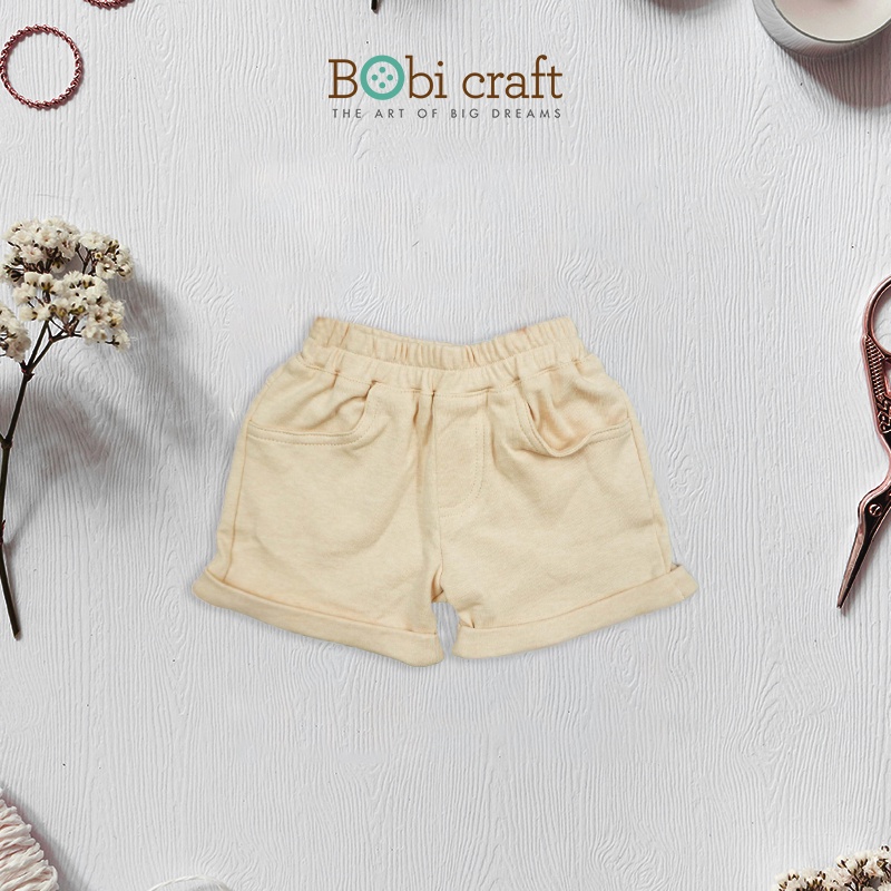 Quần short bé trai nâu kem Bobi Craft 0 - 24 tháng