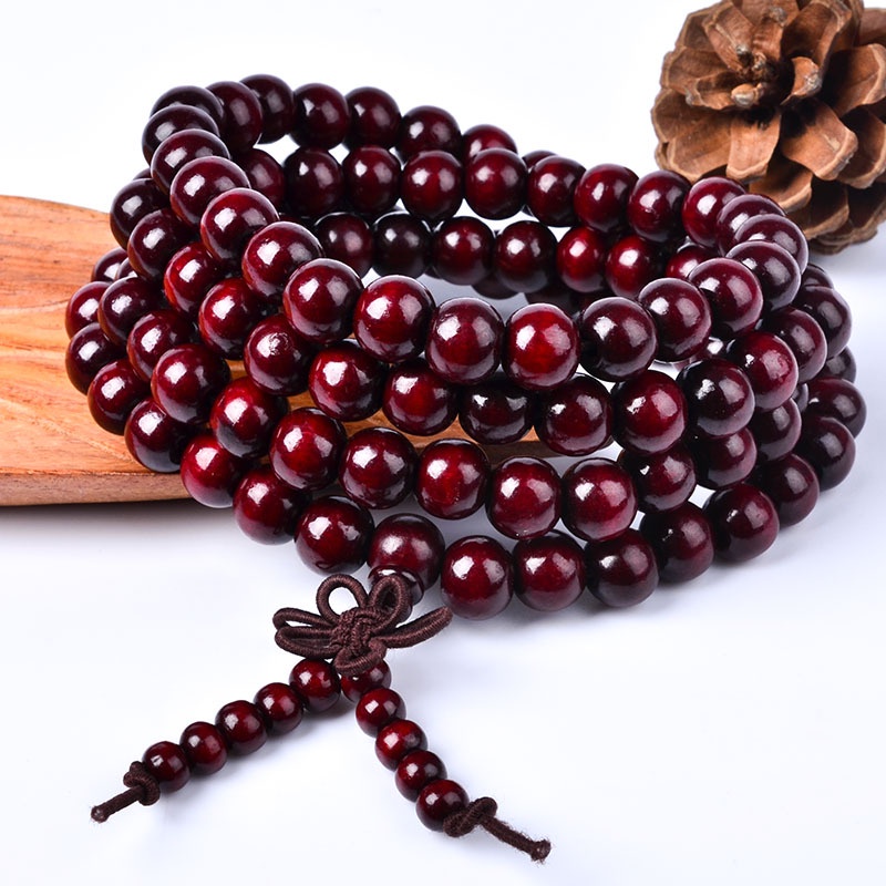 Vòng Tay Chuỗi 108 Hạt Gỗ May Mắn Thời Trang Cho Nam Nữ