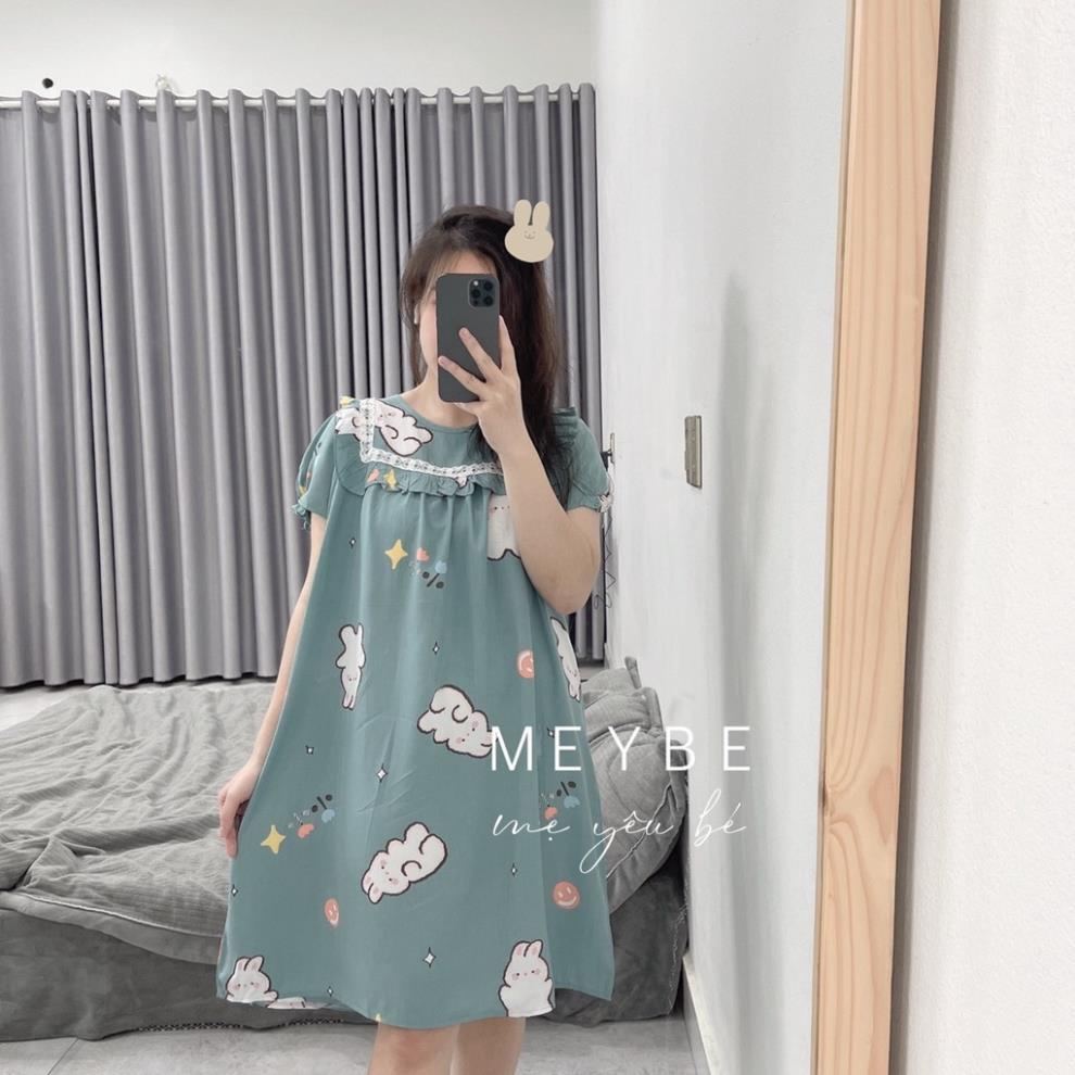 Váy bầu mùa hè thiết kế đầm ngủ đẹp kiểu suông vải lanh tole mát VN-2