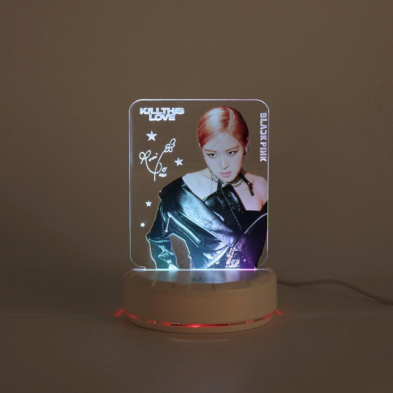 B &amp; M Mới Đèn LED Ngủ Để Bàn Đầy Màu Sắc Hình LISA JENNIE JISOO ROSE