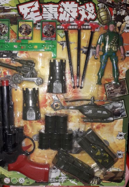 Sét mô hình lính và các phụ kiện đi kèm bằng nhựa