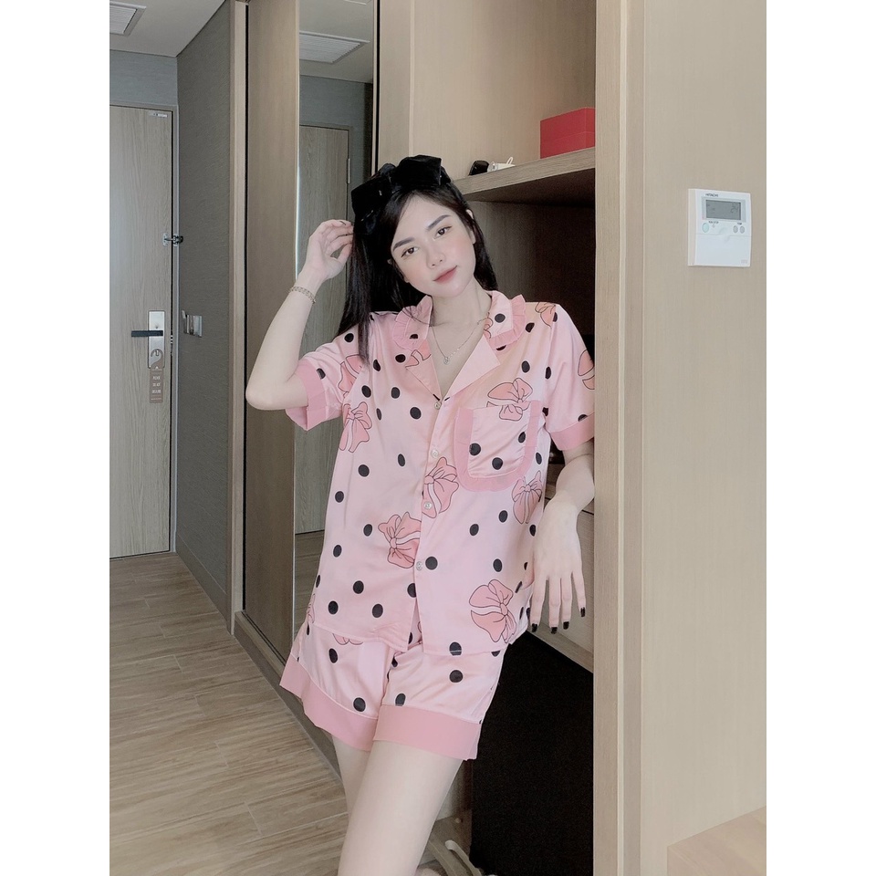 sét đồ bộ mặc nhà pyjama nữ đùi lụa mango latin satin lua xịn cao cấp chuẩn hot girl giá rẻ tận xưởng ảnh thật free ship