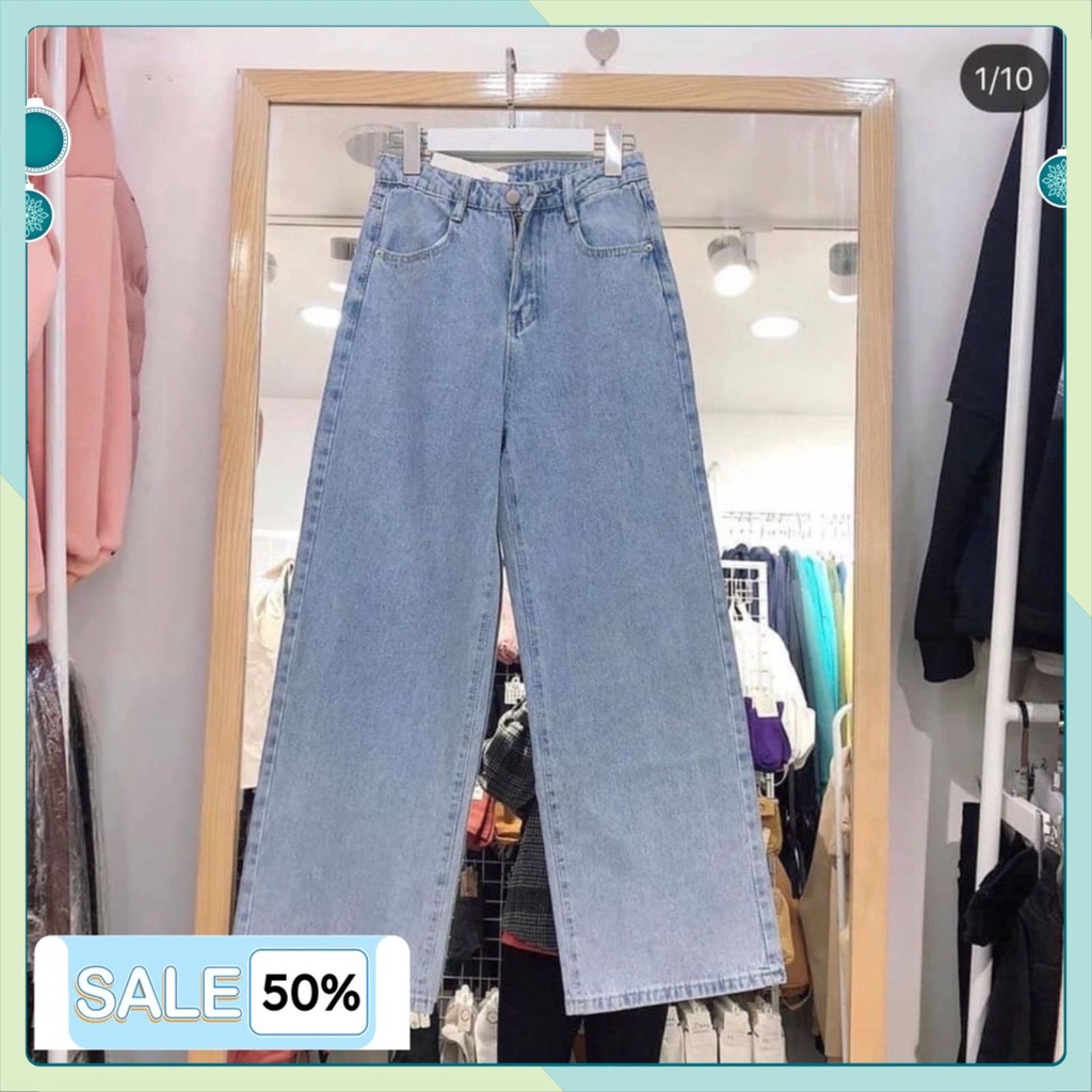 Quần jean nữ nam ống rộng cạp cao ulzzang quần bò nữ nam baggy ống rộng phong cách thời trang đường phố mùa hè | BigBuy360 - bigbuy360.vn