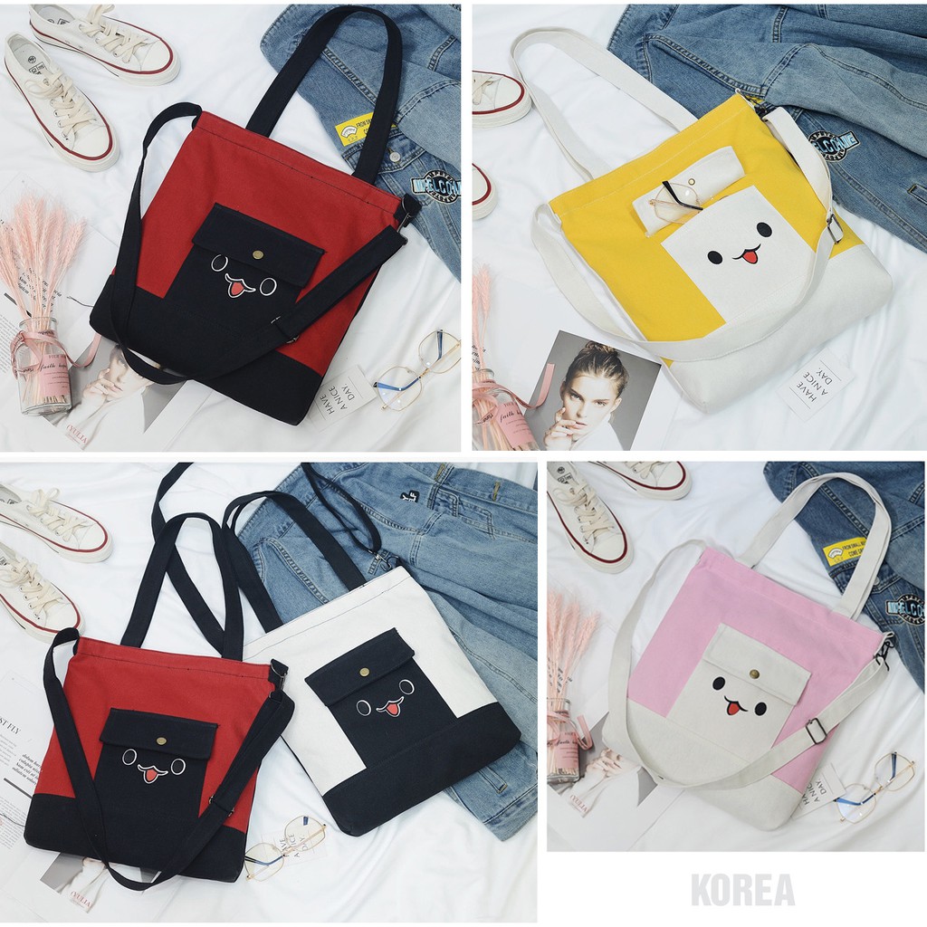 Túi Tote Đeo Chéo Mặt Pet Cười Xinh Xắn M630