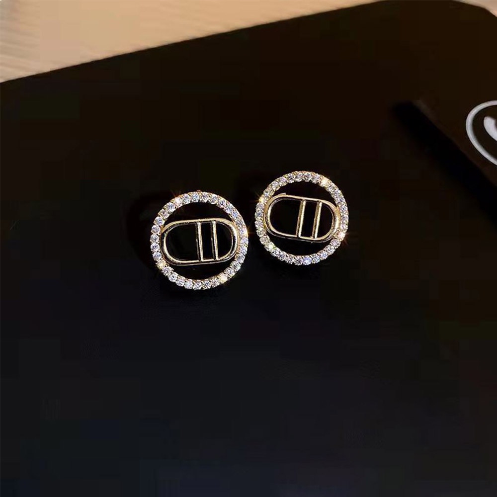 Khuyên Tai Chữ C Đính Đá Pha Lê Thời Trang Cho Nữ