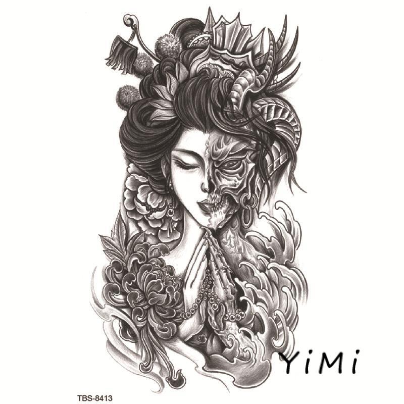 Miếng dán hình xăm tạm thời SAI MAGIC TATTOO 18CM×11CM chống thấm nước lâu trôi lên đến 2 tuần