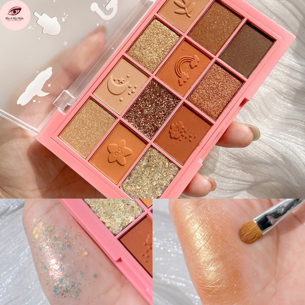 Phấn Mắt SWEET MINT 12 Ô Màu Nhũ BEAUTIFY