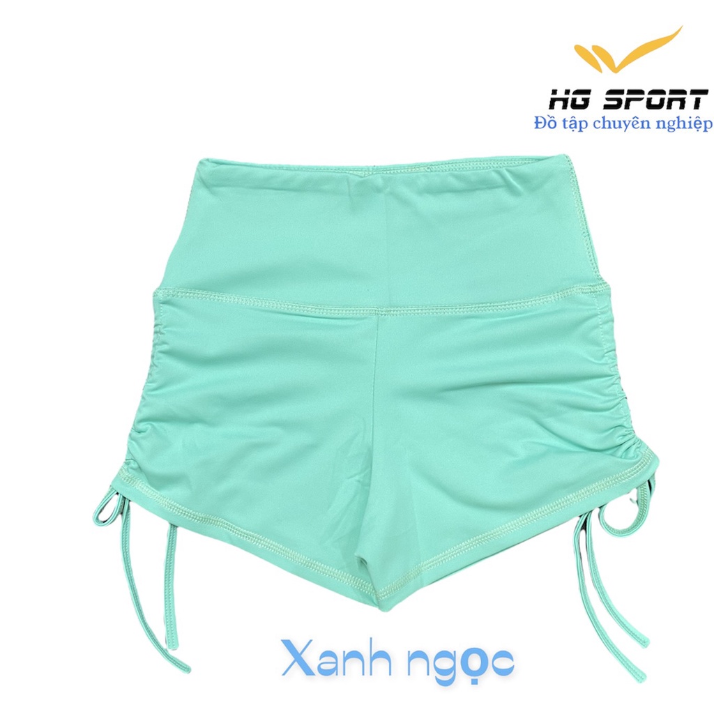 Quần Đùi Tập gym nữ, Quần Tập Thể thao, Aerobic Lưng Cao Dây Rút QDR02