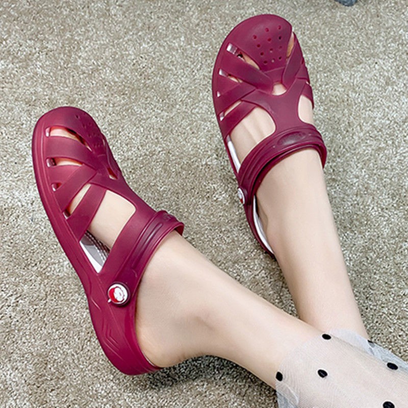 ♡Dép crocs họa tiết trái cây thời trang mùa hè cho nữ☆Giày sandal nhựa phong cách Hàn Quốc☆Dép đi biển đế bằng chống trượt thời trang☆Giày học sinh ngọt ngào☆Dép lê thời trang dạo phố sành điệu