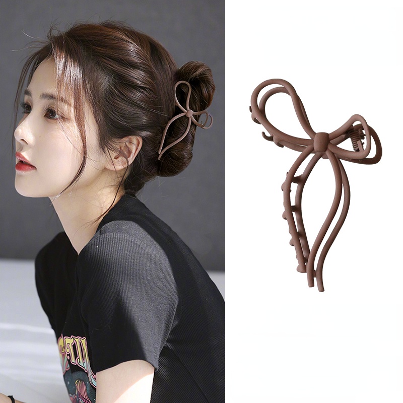 Kẹp Tóc Càng Cua Đính Nơ Kim Loại Đơn Giản Thời Trang Hàn Quốc Cho Nữ