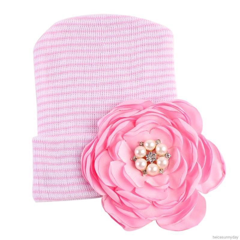 Mũ Trùm Đầu Đính Hoa Đáng Yêu Cho Bé Gái