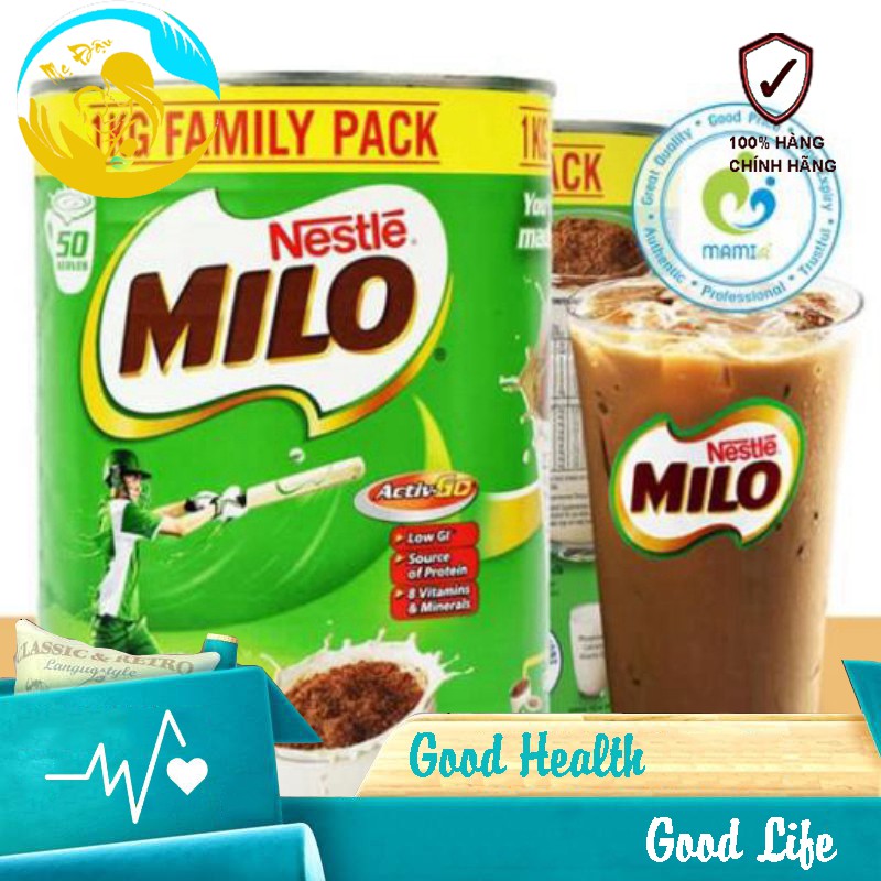 Sữa Nestle Milo, Úc (1kg) bổ sung dưỡng chất tăng chiều cao, miễn dịch, phát triển trí não cho bé từ 2 tuổi và người lớn