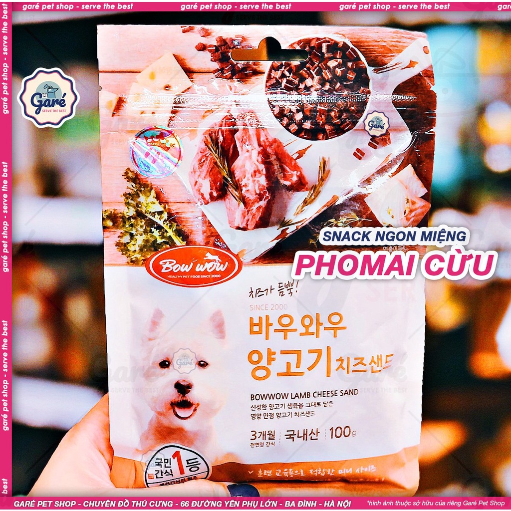 100g - Pho mai viên thưởng Bowwow cho Chó Mèo 100% phô mai nguyên chất nhập Hàn Quốc