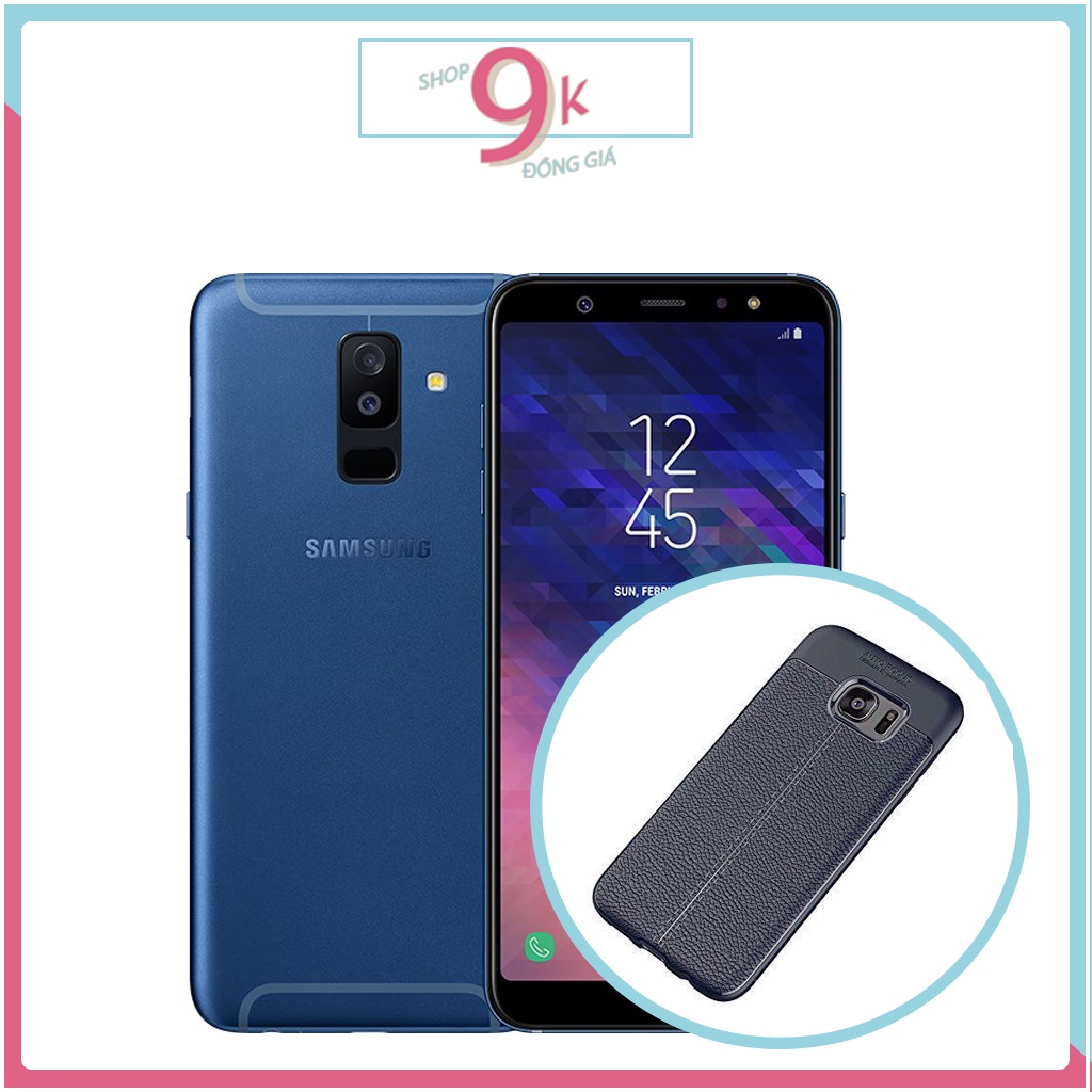 Ốp dẻo đen vân da cho SAMSUNG A6  / A6 PLUS