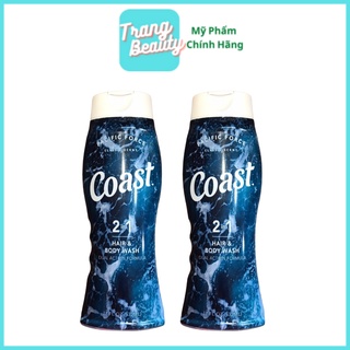 Sữa tắm gội 2 in 1 coast hair & body wash 532ml usa