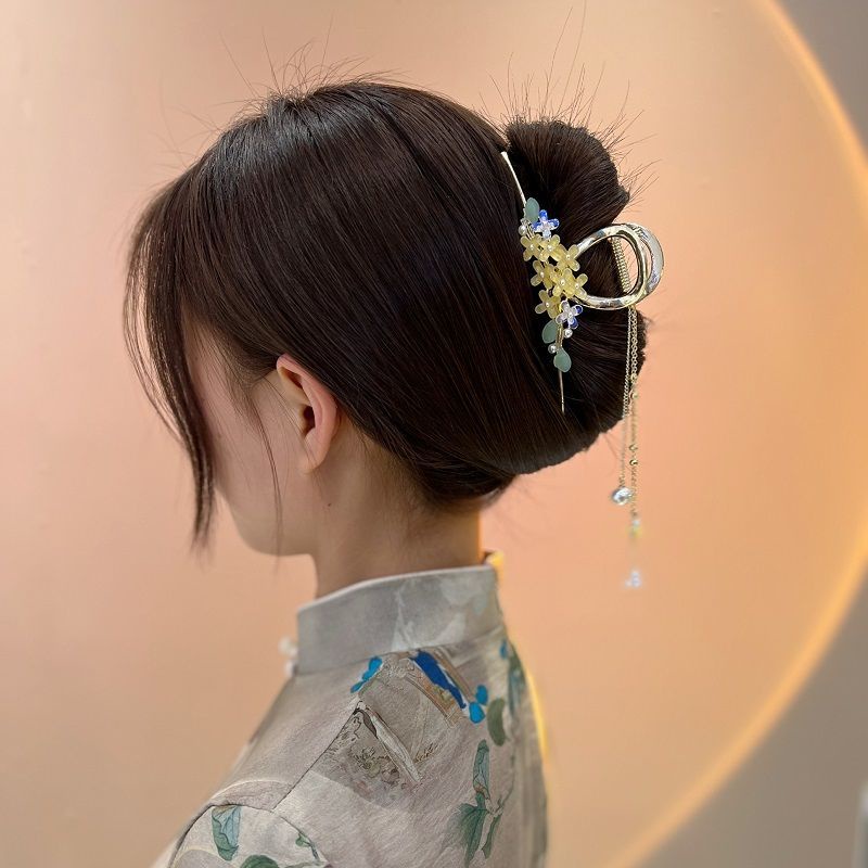 Kẹp Tóc Tua Rua Cỡ Lớn Phong Cách Hanfu Cổ Điển Thời Trang Mùa Hè Độc Đáo Cho Nữ