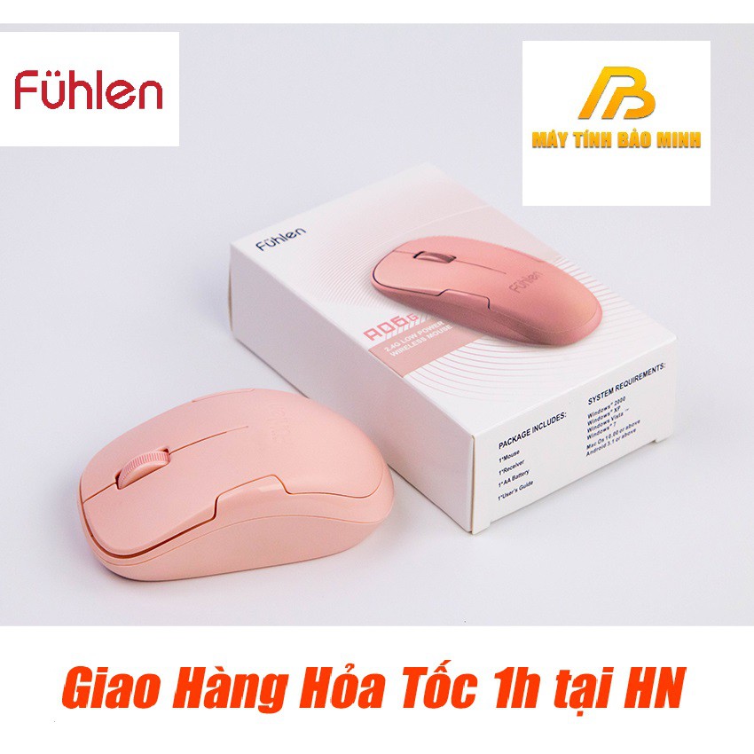 Chuột Không Dây Cao Cấp Fuhlen A06G Màu Hồng - Hàng Chính Hãng