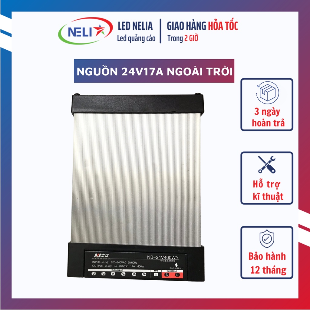 Nguồn 24V17A (400W) vỏ nhôm NB chống nước