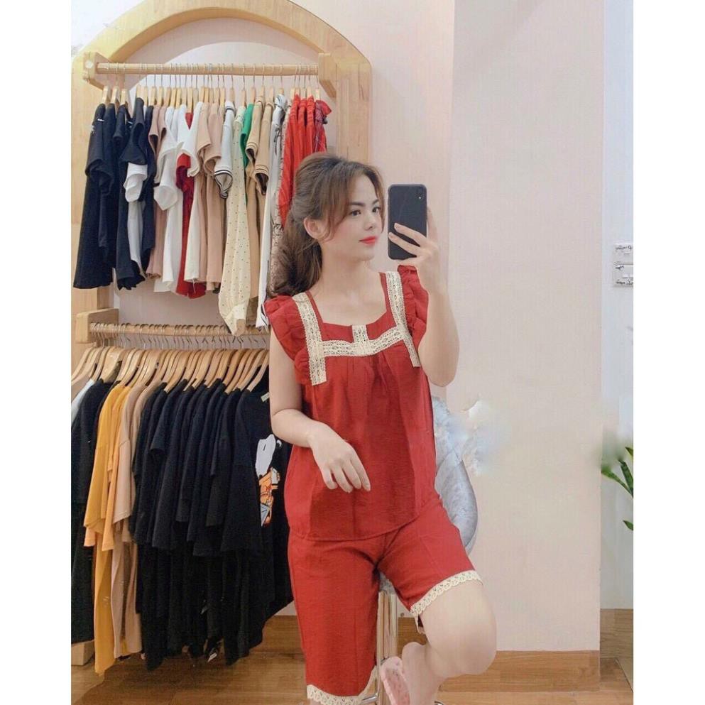 Bộ Đồ Pijama  - Bộ Đồ Mặc Nhà Cộc Tay -Vải Đũi Thái Tay Hến Họa Tiết TRơn Mát Lịm [Hàng Siêu Đẹp ]