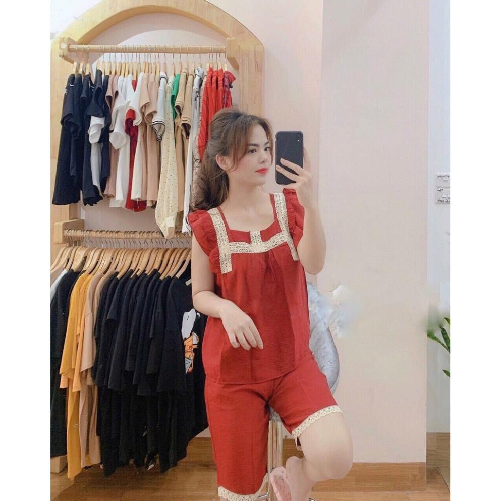 Bộ Đồ Pijama  - Bộ Đồ Mặc Nhà Cộc Tay -Vải Đũi Thái Tay Hến Họa Tiết TRơn Mát Lịm [Hàng Siêu Đẹp ]