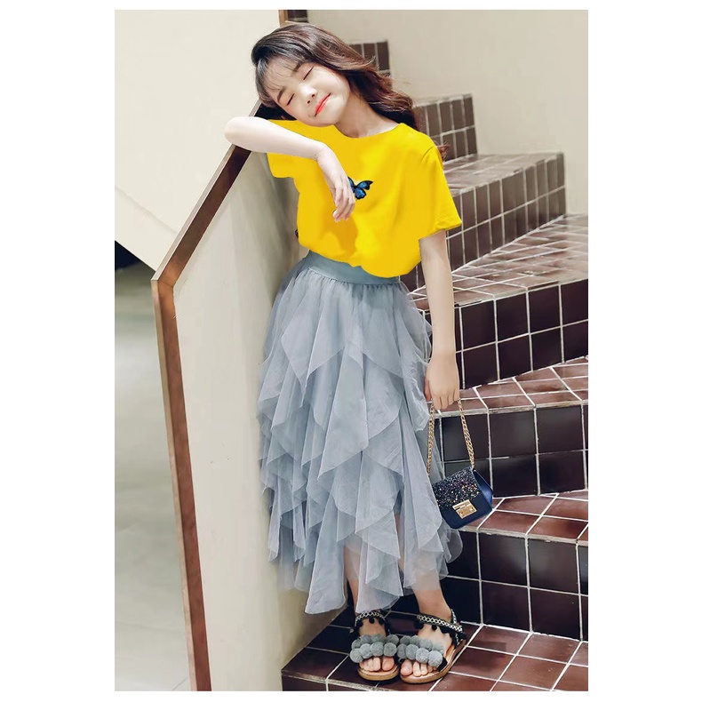 Đầm Bé Gái Set Áo Váy Công Chúa Bằng Cotton Phong Cách Phương Tây Thời Trang Mùa Hè Dành Cho Bé Gái