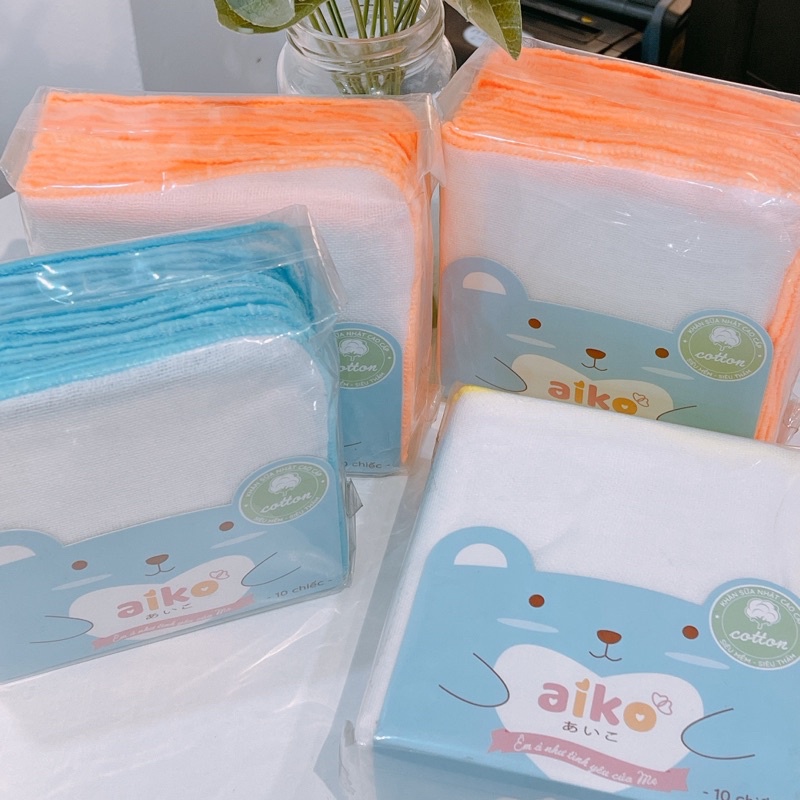 (Chính Hãng Aiko) Khăn sữa khăn gạc cao cấp AIko cho bé