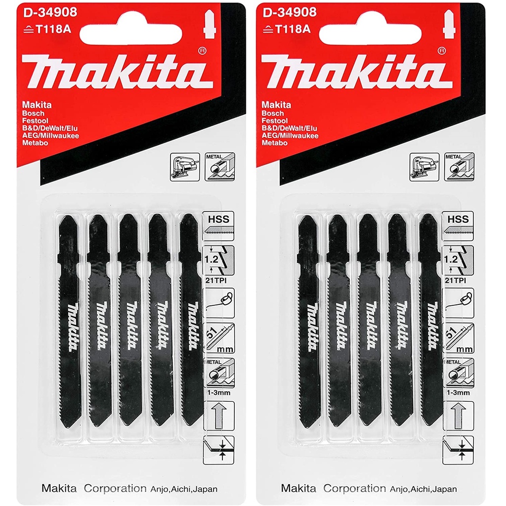 Lưỡi cưa lọng Makita dùng cho kim loại D-34908- Set 5 lưỡi