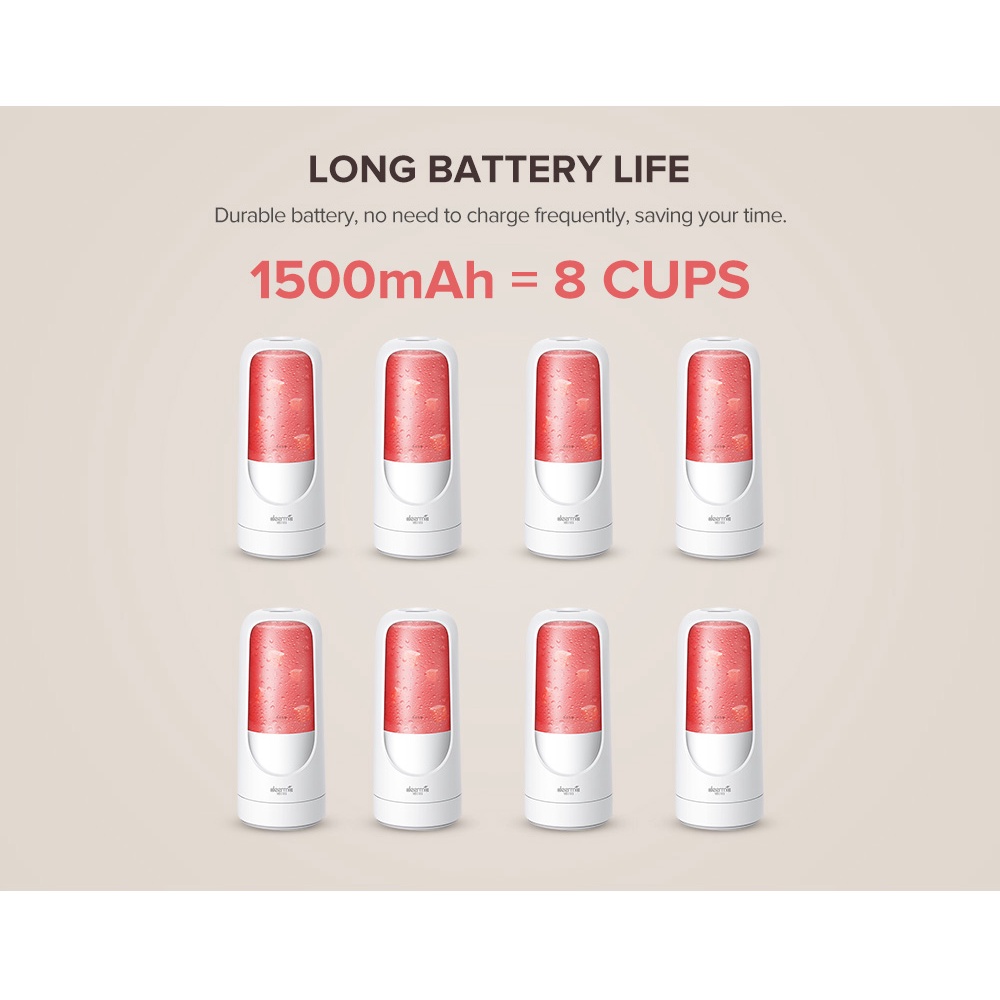 Máy xay sinh tố cầm tay không dây Deerma DEM-NU30 pin sạc tiện lợi - Hàng Chính Hãng