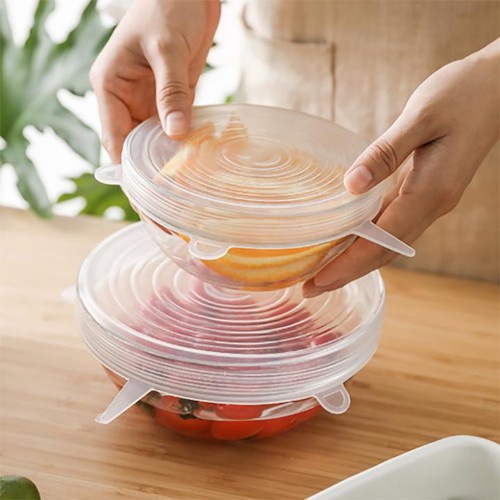 Bộ 6 Miếng Silicone Bọc Thực Phẩm Cao Cấp MIFAN - Nắp đậy màng Silicon bảo quản thức ăn Dày Dặn Độ Co Giãn Tốt 4.9