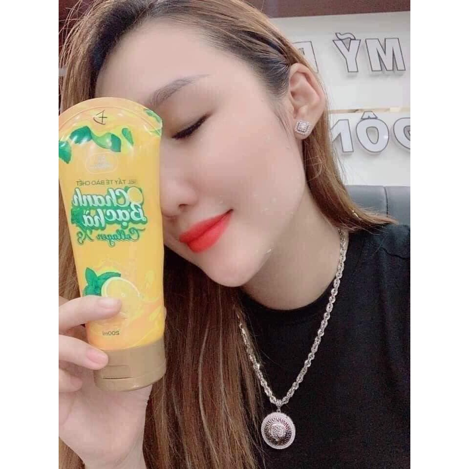 Gel Tẩy Tế Bào Chết Collagen X3 Chanh Bạc Hà 200ml Hàng Cty Đông Anh ( CHÍNH HÃNG 100%)