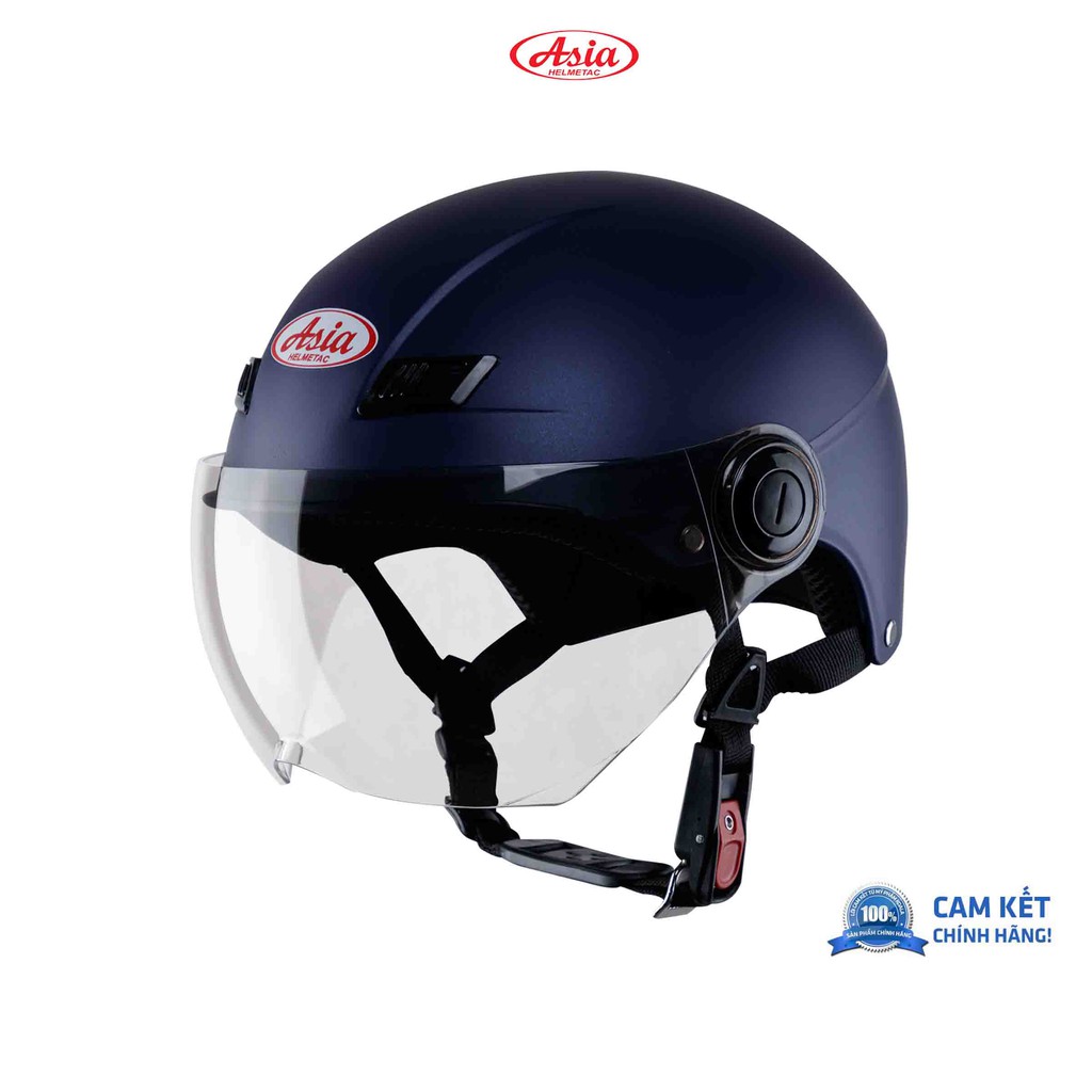 Mũ bảo hiểm nửa đầu Asia MT106k có kính, ốp tai da