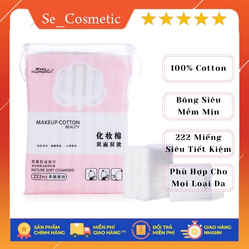 [Chính Hãng] Bông Tẩy Trang Gói 222 Miếng Make Up Cotton Beauty Nature Soft Cleansing Loại 3 Lớp Của Laneila -W169-C02T3 | BigBuy360 - bigbuy360.vn