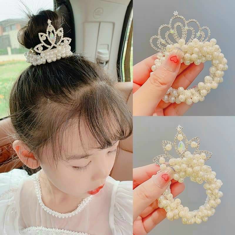 Dây Buộc Tóc Hình Vương Miện Đính Ngọc Dễ Thương