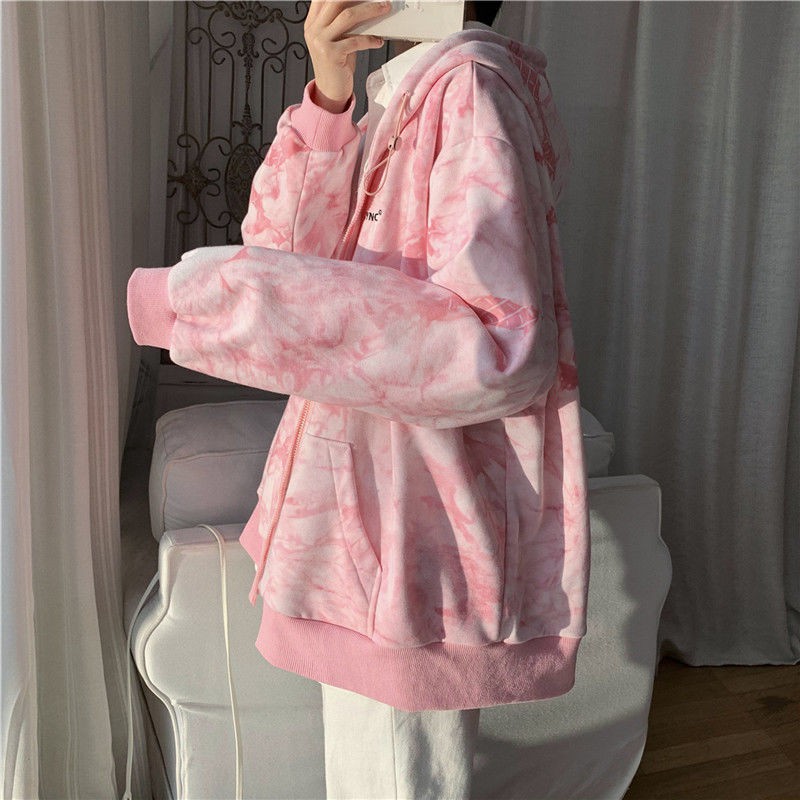 Áo khoác cardigan dài tay dáng rộng phối khóa kéo thời trang xuân thu cho nữ