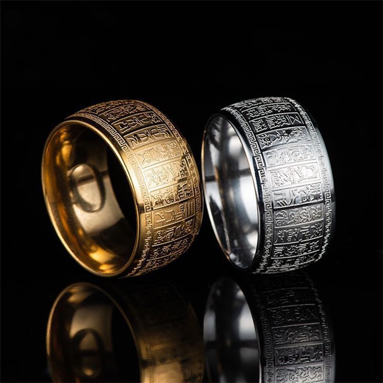 [Rẻ Vô Địch] Nhẫn khắc chú đại bi titan - 8532 [Đẹp-Cao Cấp-Rẻ]