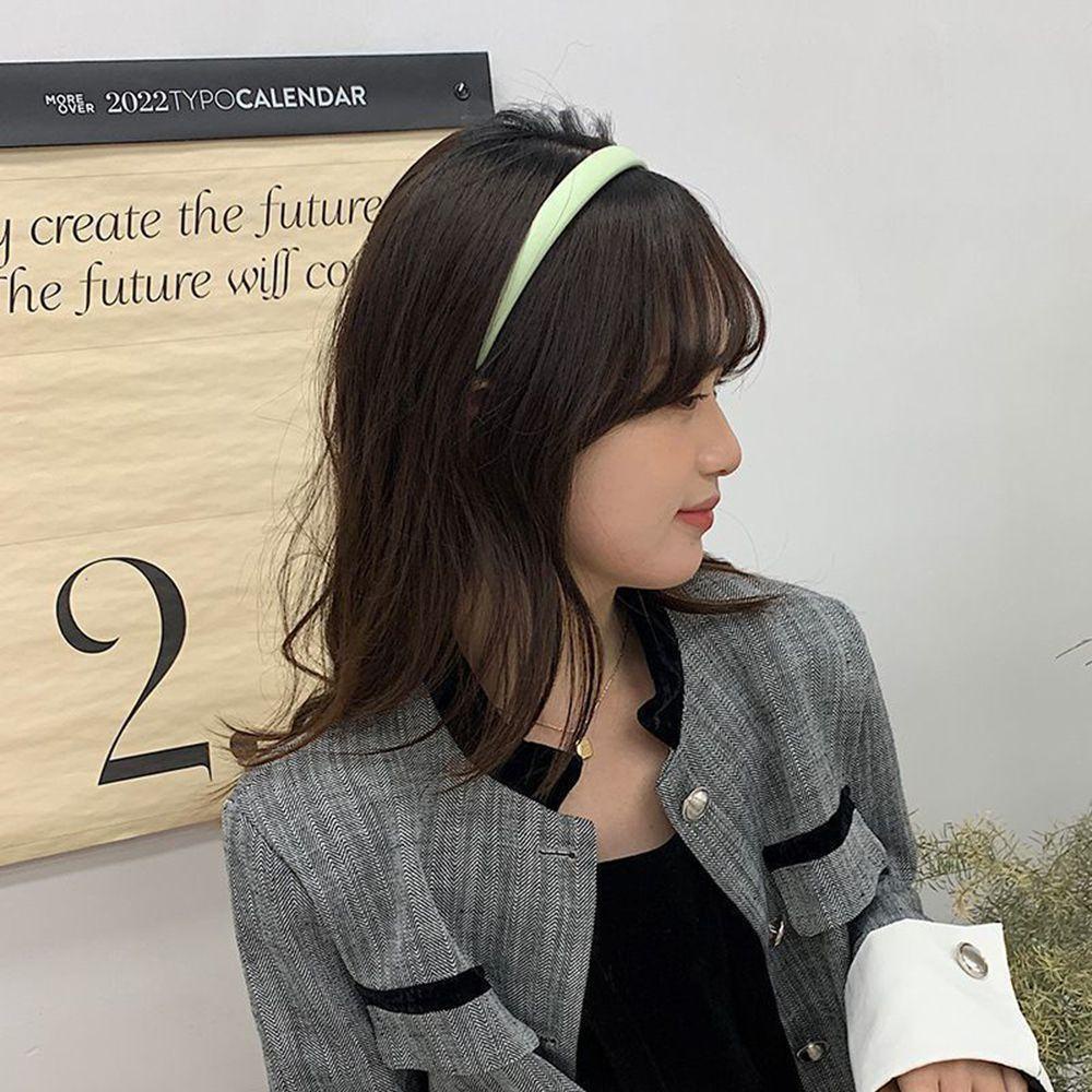 Băng Đô Cài Tóc Bằng Da PU Màu Sắc Ngọt Ngào Thời Trang Cho Nữ