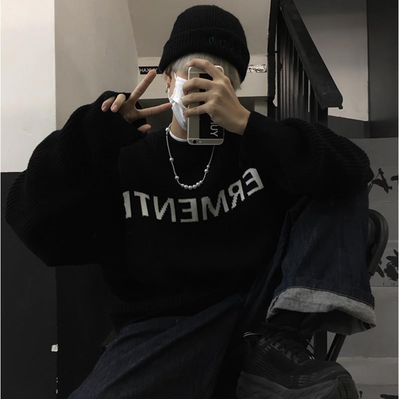 Áo Nỉ Tay Dài In Chữ Thời Trang Hàn Quốc