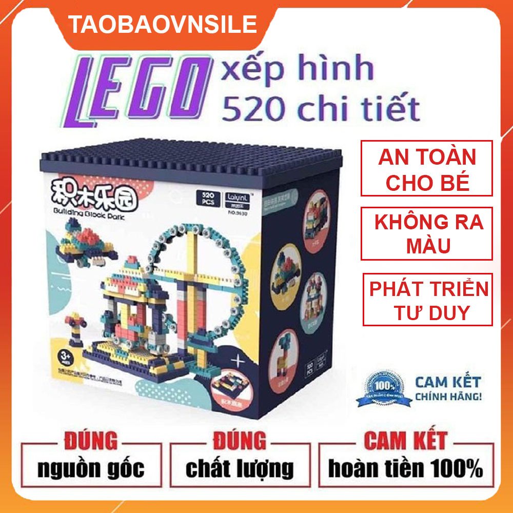 Bộ lego xếp hình 520 chi tiết  - Đồ chơi phát triển tư duy - lắp ráp cho bé