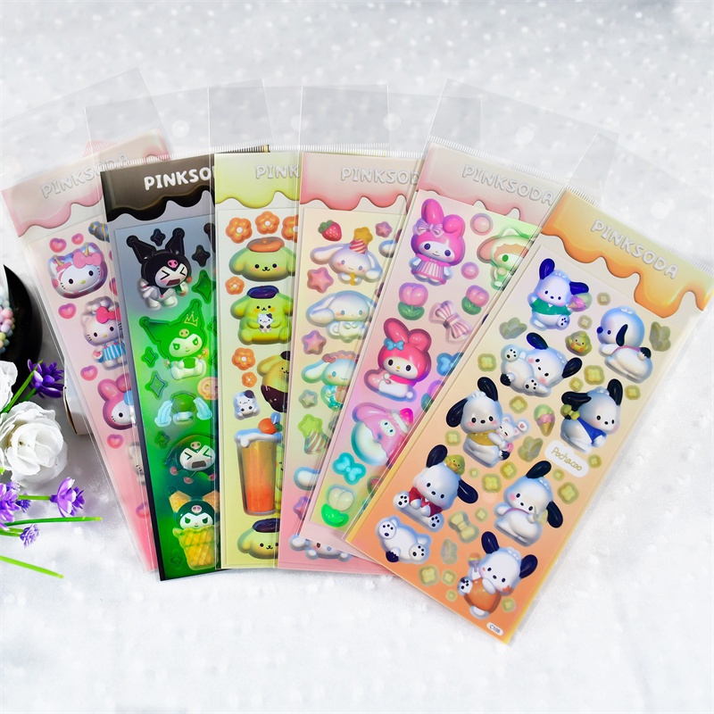 1 Tấm Nhãn Dán Trang Trí Hành Lý / Ván Trượt / Laptop Họa Tiết Hoạt Hình Kuromi My Melody Girl Màu Gradient Dễ Thương Diy