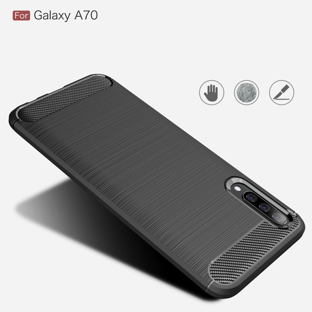 Ốp điện thoại sợi carbon mềm ôm sát bảo vệ mặt lưng cho Samsung Galaxy A70