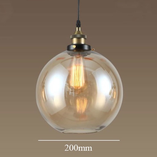 Đèn thả bàn ăn cầu thủy tinh màu D200