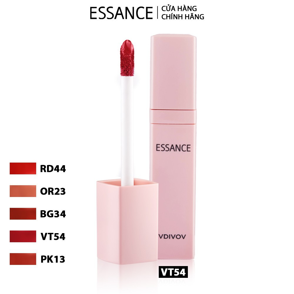 [HB Gift] Son kem mịn mượt chuẩn màu Essance Soft Lip Liquid 3g & Bộ 2 cọ VDIVOV Combo Foundation Brushes