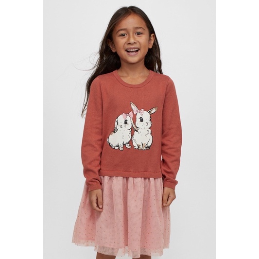 Váy Len Tutu Bé Gái Thỏ Cam HaM